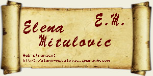 Elena Mitulović vizit kartica